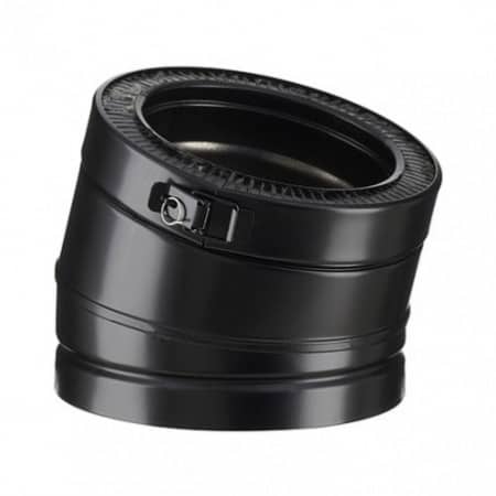 Coude de raccordement Poujoulat 15° EC 15-180 TI Noir Mat