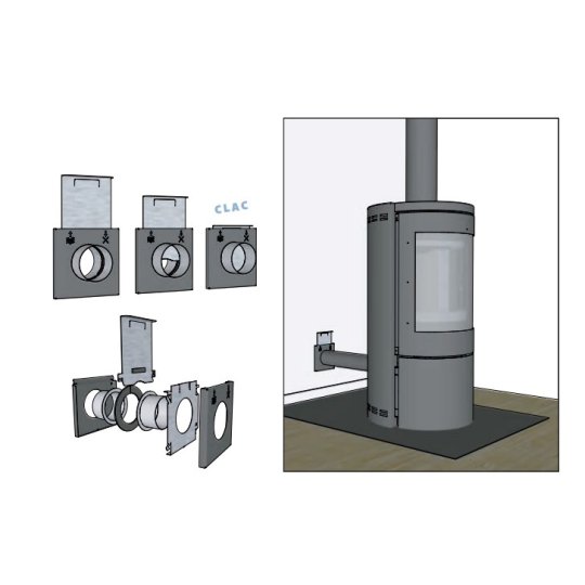 Kit arrivée d'air frais obturable étanche 60 80 ou 100mm