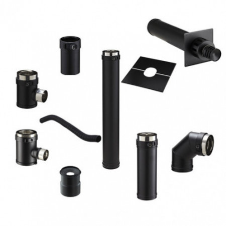 Kit sortie de toit horizontal noir KSHN 100 /150 PGI noir