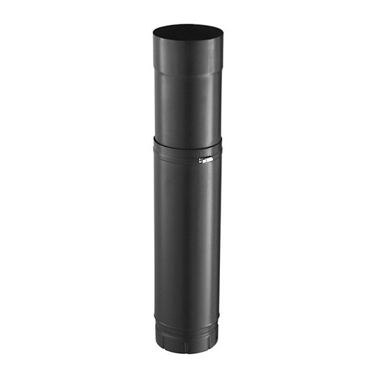 ELEMENT DROIT REGLABLE Ø150 ACIER EMAILLÉ NOIR