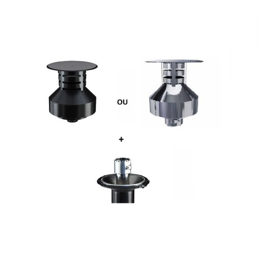 kit adaptation du système PGI Ø80 sur un conduit de fumée Therminox Ø150