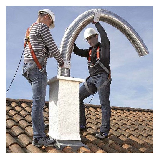 Embout de finition pour tubage avec un flexible 80 100 130 150 180 200 mm