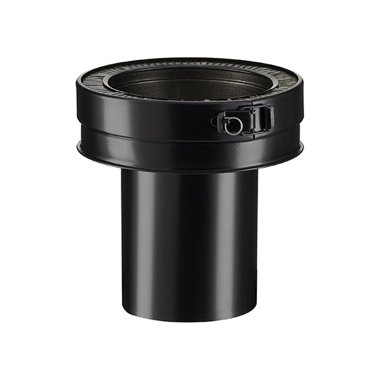 Raccord simple paroi / double paroi vers buse P 150TZ-...BU Diamètre 125 NOIR MAT