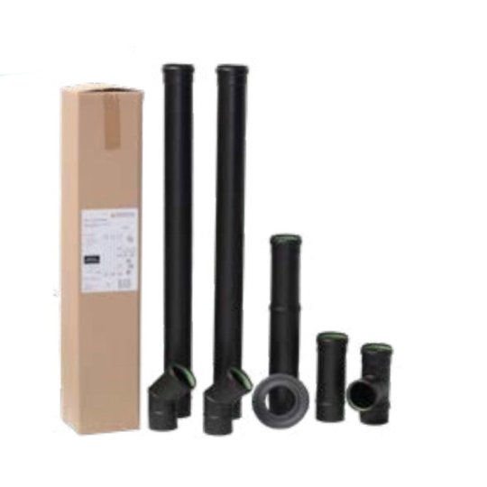 KIT CONDUIT DE RACCORDEMENT POUR POELE GRANULES SORTIE ARRIERE AVEC COUDES