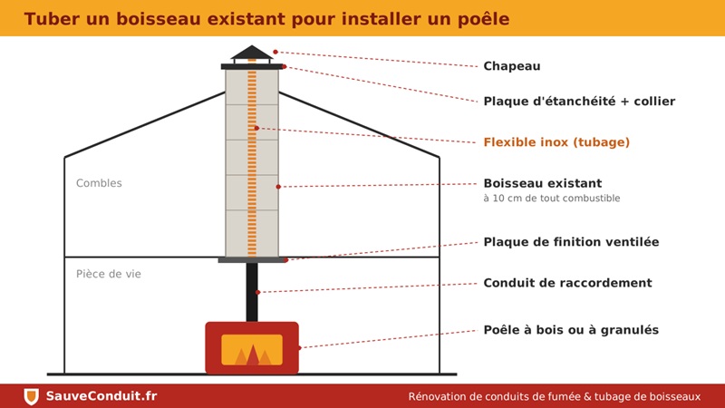 Schema tubage de conduit de cheminée